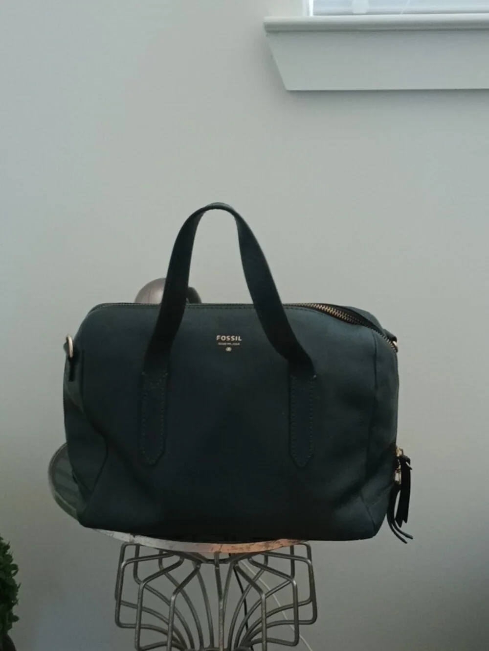 Fossil  Dual-Handle Satchel with Gold Hardware